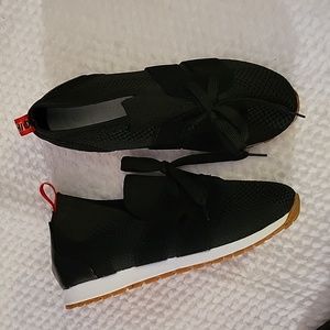 Infashion black mesh slipon Shoe faux tie rubber sole padded insole 37 6.5 New…